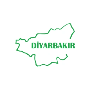 Diyarbakır Harita Araba Sticker 17x17 Cm Yeşil