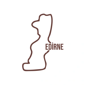 Edirne Harita Araba Sticker 17x17 Cm Kahverengi