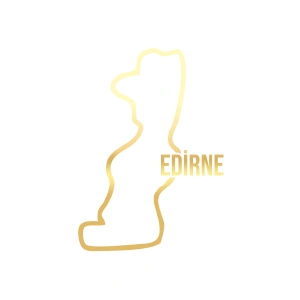 Edirne Harita Araba Sticker 17x17 Cm Gold
