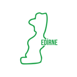 Edirne Harita Araba Sticker 17x17 Cm Yeşil