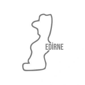 Edirne Harita Araba Sticker 17x17 Cm Gri
