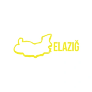 Elazığ Harita Araba Sticker 17x17 Cm Sarı