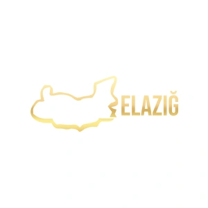 Elazığ Harita Araba Sticker 17x17 Cm Gold