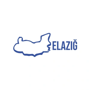 Elazığ Harita Araba Sticker 17x17 Cm Mavi