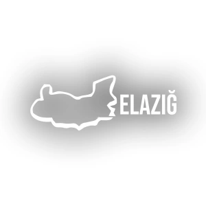 Elazığ Harita Araba Sticker 17x17 Cm Beyaz