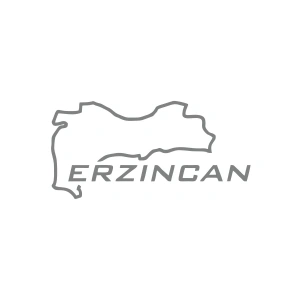 Erzincan Harita Araba Sticker 17x17 Cm Gri