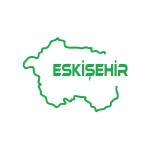Eskişehir Harita Araba Sticker 17x17 Cm Yeşil
