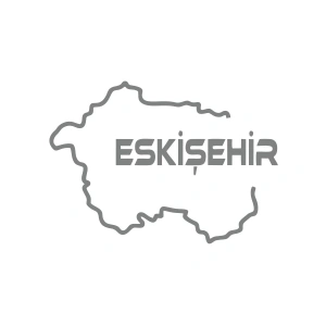 Eskişehir Harita Araba Sticker 17x17 Cm Gri