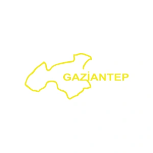 Gaziantep Harita Araba Sticker 17x17 Cm Sarı