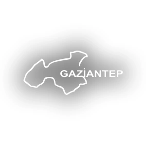 Gaziantep Harita Araba Sticker 17x17 Cm Beyaz
