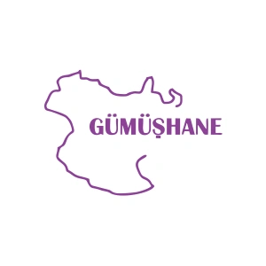 Gümüşhane Harita Araba Sticker 17x17 Cm Mor