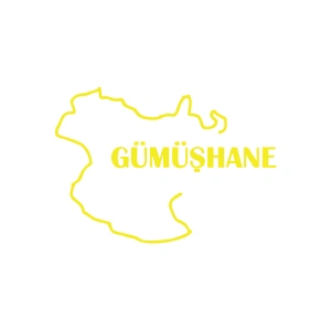 Gümüşhane Harita Araba Sticker 17x17 Cm Sarı