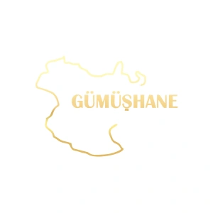 Gümüşhane Harita Araba Sticker 17x17 Cm Gold