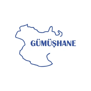 Gümüşhane Harita Araba Sticker 17x17 Cm Mavi