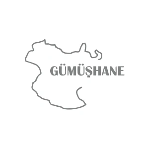 Gümüşhane Harita Araba Sticker 17x17 Cm Gri