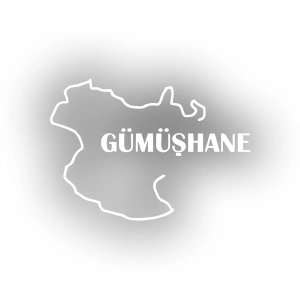 Gümüşhane Harita Araba Sticker 17x17 Cm Beyaz