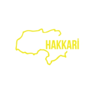 Hakkari Harita Araba Sticker 17x17 Cm Sarı