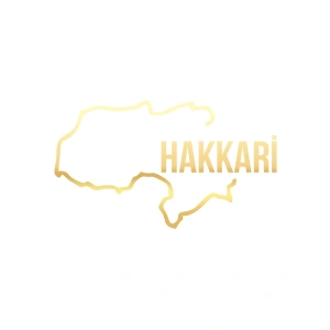 Hakkari Harita Araba Sticker 17x17 Cm Gold