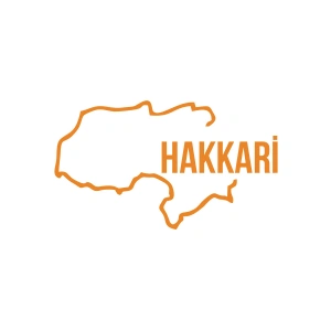 Hakkari Harita Araba Sticker 17x17 Cm Turuncu
