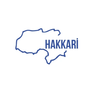 Hakkari Harita Araba Sticker 17x17 Cm Mavi