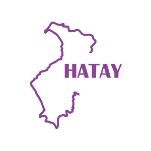 Hatay Harita Araba Sticker 17x17 Cm Mor