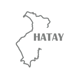 Hatay Harita Araba Sticker 17x17 Cm Gri