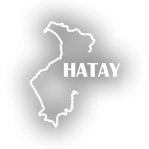 Hatay Harita Araba Sticker 17x17 Cm Beyaz