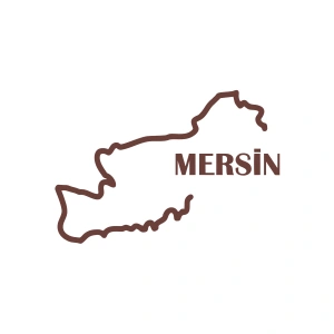 Mersin Harita Araba Sticker 17x17 Cm Kahverengi