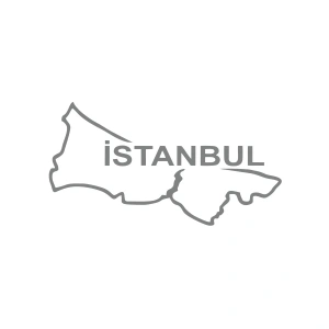 İstanbul Harita Araba Sticker 17x17 Cm Gri