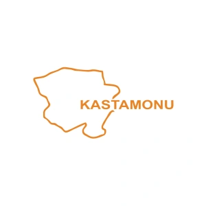 Kastamonu Harita Araba Sticker 17x17 Cm Turuncu