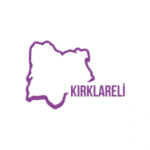 Kırklareli Harita Araba Sticker 17x17 Cm Mor