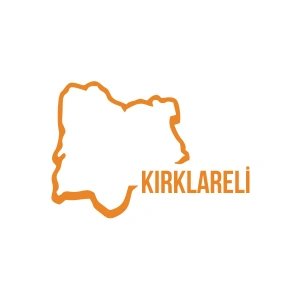 Kırklareli Harita Araba Sticker 17x17 Cm Turuncu