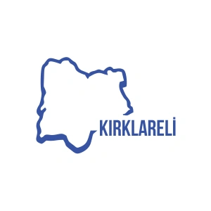 Kırklareli Harita Araba Sticker 17x17 Cm Mavi