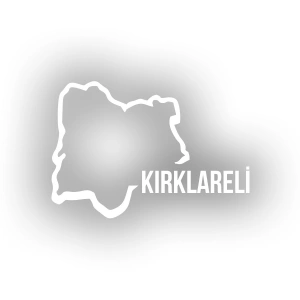 Kırklareli Harita Araba Sticker 17x17 Cm Beyaz