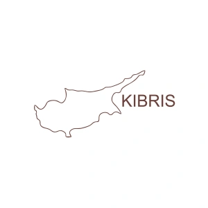 Kıbrıs Harita Araba Sticker 17x17 Cm Kahverengi