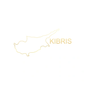 Kıbrıs Harita Araba Sticker 17x17 Cm Gold