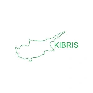Kıbrıs Harita Araba Sticker 17x17 Cm Yeşil