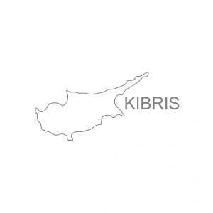 Kıbrıs Harita Araba Sticker 17x17 Cm Gri