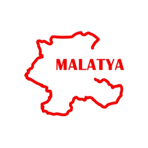 Malatya Harita Araba Sticker 17x17 Cm Kırmızı