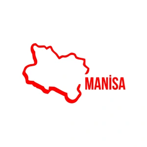 Manisa Harita Araba Sticker 17x17 Cm Kırmızı