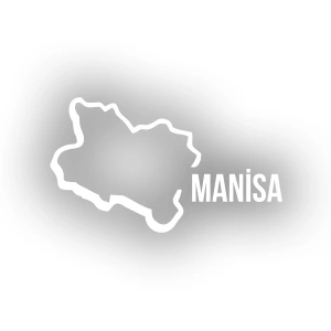 Manisa Harita Araba Sticker 17x17 Cm Beyaz