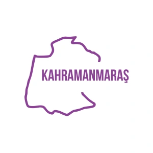 Kahramanmaraş Harita Araba Sticker 17x17 Cm Mor