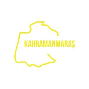 Kahramanmaraş Harita Araba Sticker 17x17 Cm Sarı