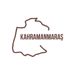 Kahramanmaraş Harita Araba Sticker 17x17 Cm Kahverengi