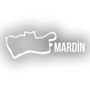 Mardin Harita Araba Sticker 17x17 Cm Beyaz