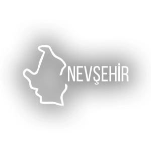 Nevşehir Harita Araba Sticker 17x17 Cm Beyaz