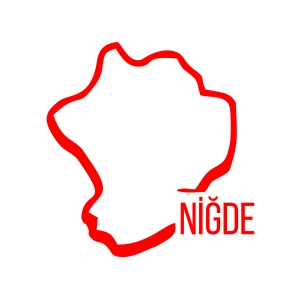 Niğde Harita Araba Sticker 17x17 Cm Kırmızı