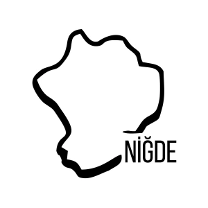 Niğde Harita Araba Sticker 17x17 Cm Siyah