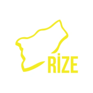 Rize Harita Araba Sticker 17x17 Cm Sarı