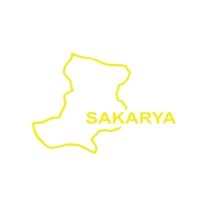 Sakarya Harita Araba Sticker 17x17 Cm Sarı